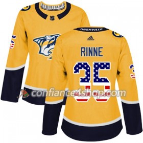 Adidas Maillot de Hockey Nashville Predators Pekka Rinne 35 2017-2018 Or USA Flag Fashion Authentic - Femme